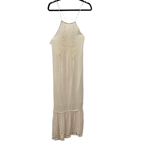 Raga Embroidered Mirrors Halter Boho Dress in Eggshells.Size M - Picture 6 of 17